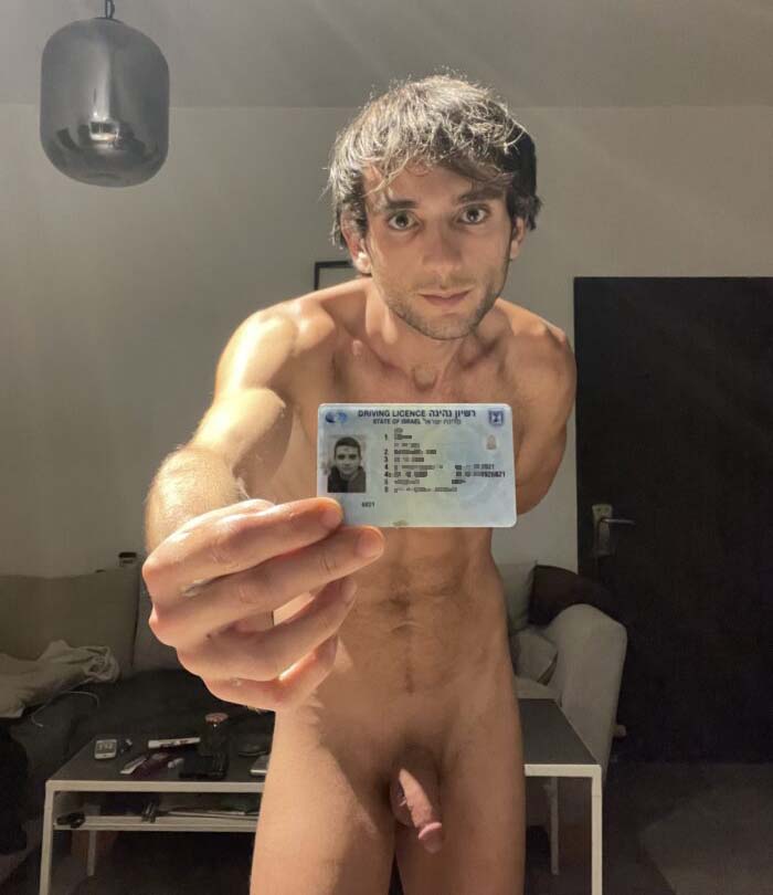 Naked guy shows driver's license to show he wants to be exposed