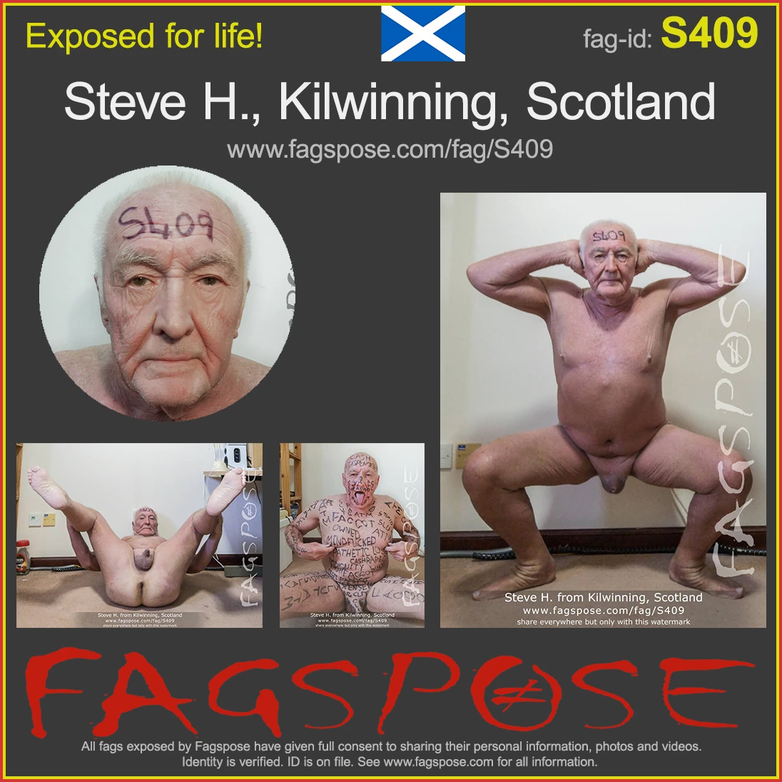 Steve H. from Kilwinning Scotland exposed for life! Fag-id S409